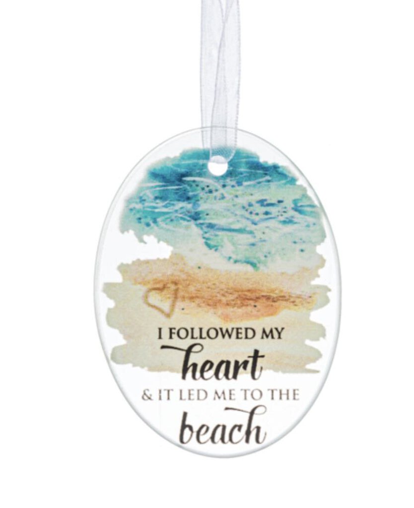 15098 I Followed My Heart & It Led Me To The Beach-Glass Ornament