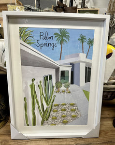 15126 Palm Springs Art, Print w/white matting, White frame and glass