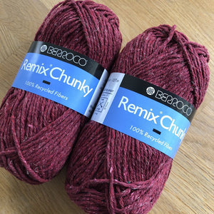 Berroco Remix - Chunky Weight in Strawberry (9960) - Recycled Yarn 30% Nylon, 27% Cotton, 24% Acrylic, 10% Silk, 9% Linen