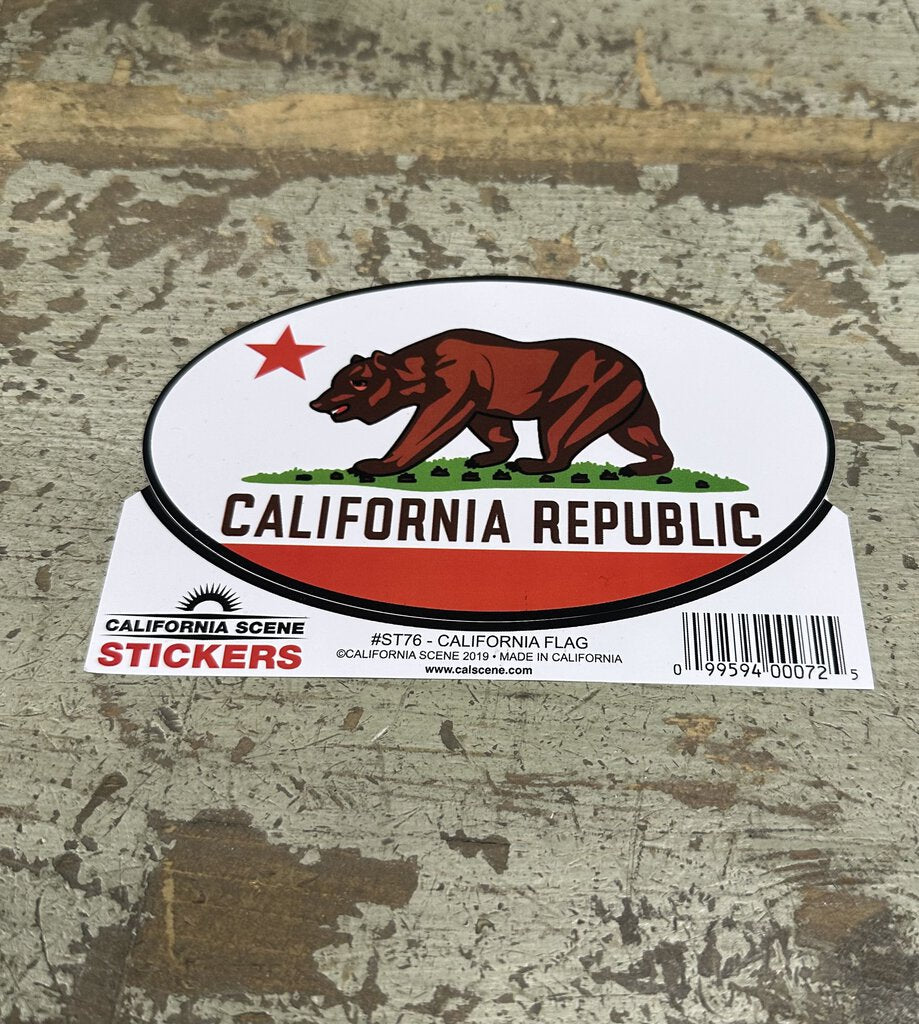 15145 California Republic Flag Sticker, Oval