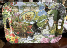 Load image into Gallery viewer, 6905 Vintage 1970&#39;s Monza Kitten Serving Tray w/Handles (20052), Melamine, 18.5&quot; x 13&quot;, Made in Italy
