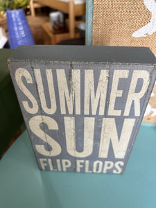 Summer Sun Flip Flops Box sign