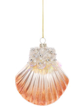 Load image into Gallery viewer, 15183 Beaded Sea Scallop Ornament, Glass-Sequins, Pearls
