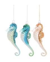 Load image into Gallery viewer, 15182 Seahorse Ornament, Glass-Pearls, Beads, Glitter
