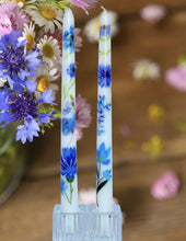 Load image into Gallery viewer, Taper Candles - Blue Floral
