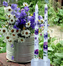 Load image into Gallery viewer, Taper Candles - Purple Flowers
