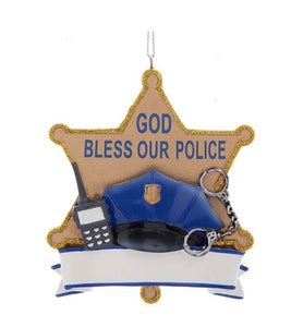 15207 "God Bless Our Police" Ornament (for Personalization)