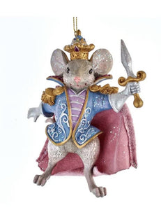15214 Nutcracker Suite Mouse King, w/plum cape and dagger-Ornament