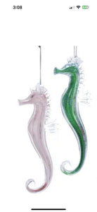 15212 Glass Glitter Seahorse-Ornament