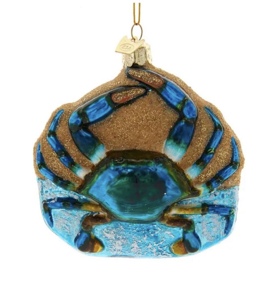 15220 Blue Crab Glass Ornament
