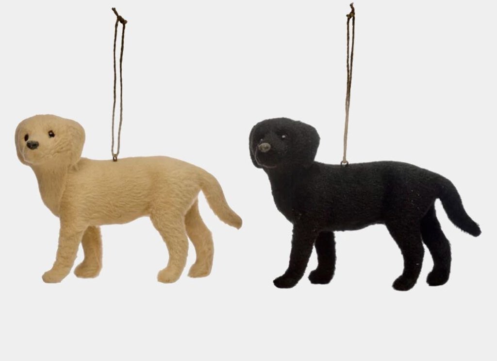15253 Faux Fur Black Labrador Ornament