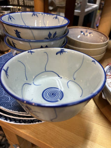 Asian Rice Blue Bowl