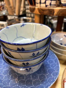 Asian Rice Blue Bowl