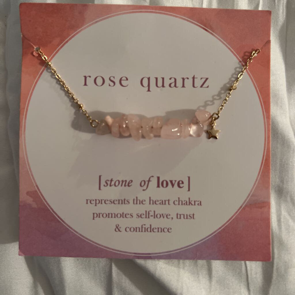 multiple stone necklace - rose quartz