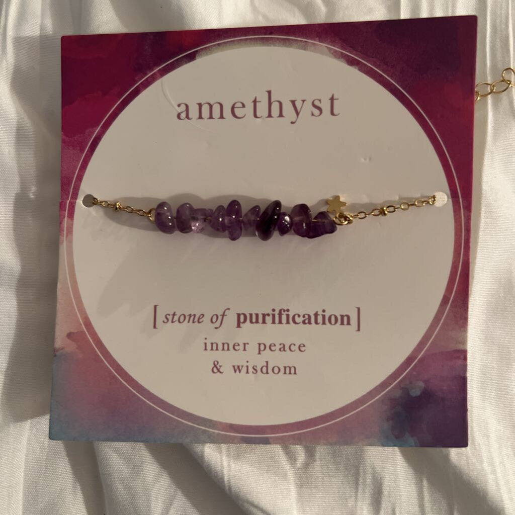 multiple stone necklace - amethyst
