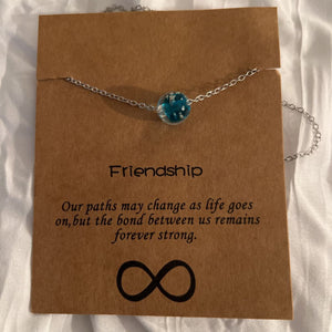 Glow in the dark Friendship necklace - turquoise