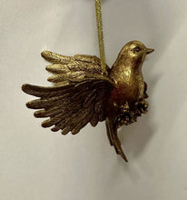 Load image into Gallery viewer, 14995 Carved Gold Leaf Bird Ornament, 2 styles 5&quot; x 5&quot;
