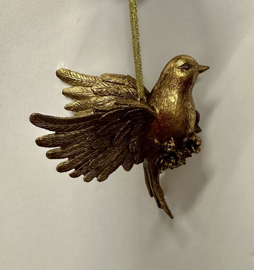 14995 Carved Gold Leaf Bird Ornament, 2 styles 5