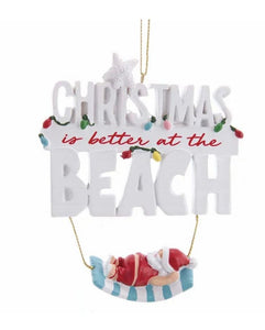 15265 Beach Santa On Swinging Hammock Ornament