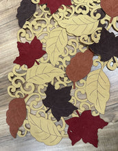 Load image into Gallery viewer, 6905 Fall Leaf Cut-Out Table Runner, Linen and Ultrasuede
