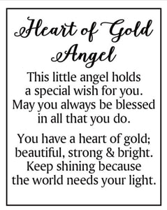 15075 Heart of Gold Angel Charm, Resin