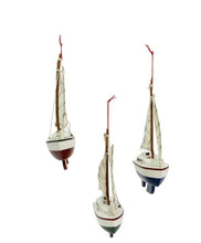 Load image into Gallery viewer, 15263 Wood Yacht w/Sails Ornament
