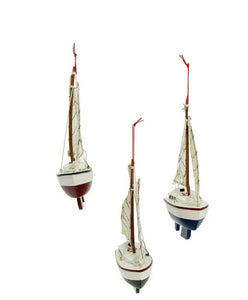 15263 Wood Yacht w/Sails Ornament