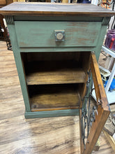 Load image into Gallery viewer, Magnolia Green Cabinet With Metal detail 20&quot; W X 141/2&quot; D X30&quot;H
