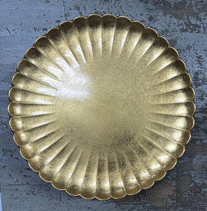 6905 Gold Scallop-Edge Charger Plate, Melamine (Gearys of Beverly Hills), Sold as Set of 6