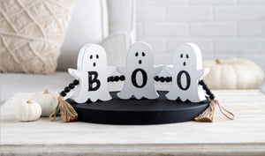 15201 Boo Ghost Sitabout Decor (Painted Wood, Jute)