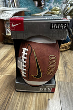 Load image into Gallery viewer, 7125 Nike Official 2000 Varsity Leather Football. New in Box w/tag. Style FT0066/Color 201/Size 9
