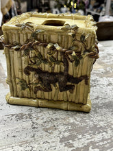 Load image into Gallery viewer, 7125 Swinging Monkey/Bamboo Tissue Box Holder
