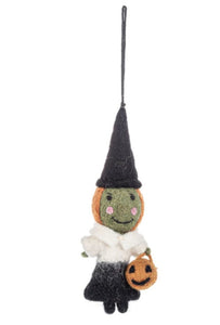 15202 Trick or Treat Ornament-Wool Characters, Assorted