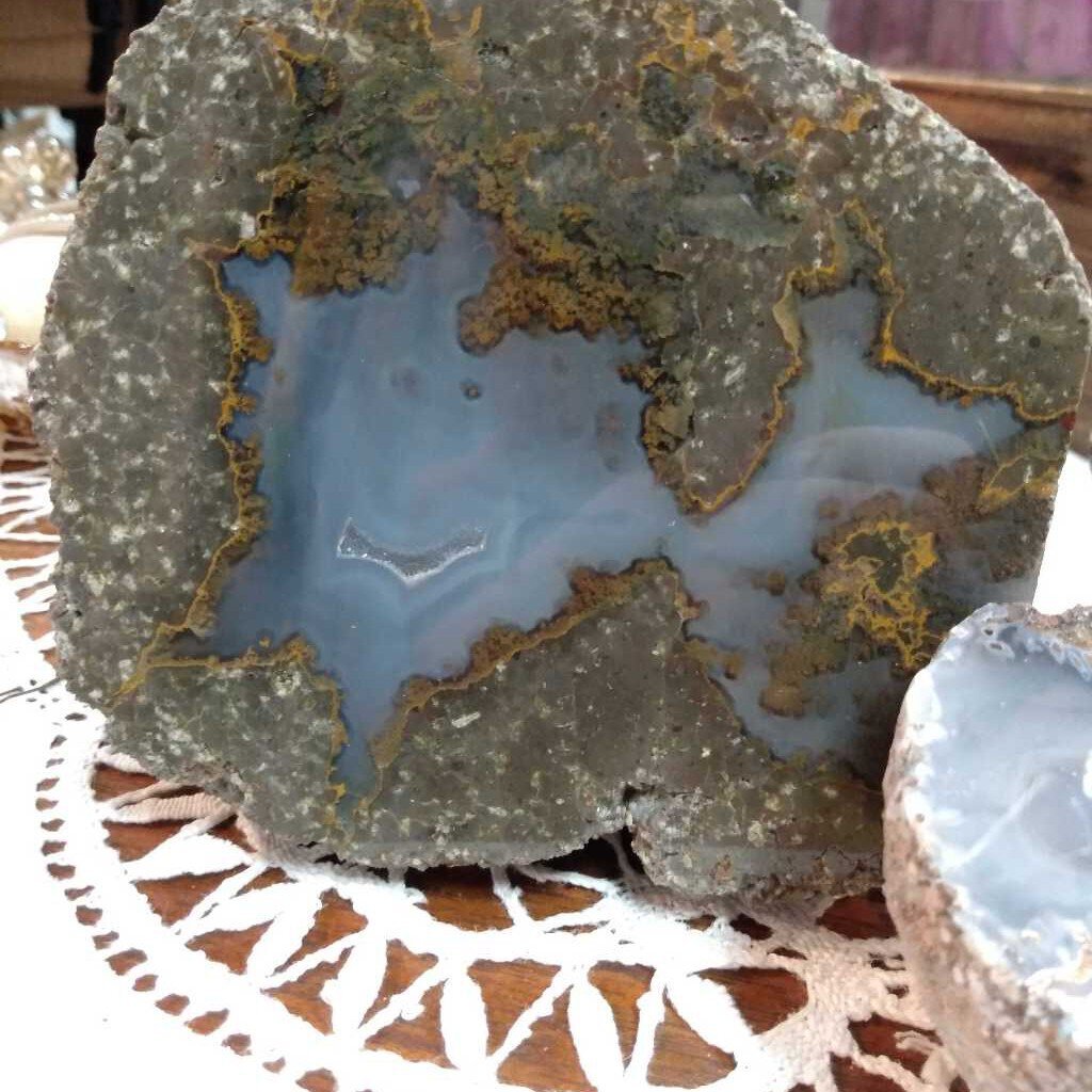 Agate Geode Half, large size, polished