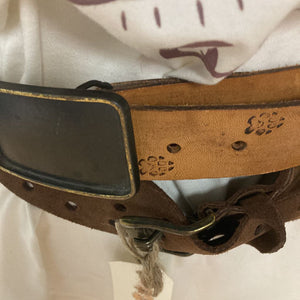 Leather Belt with inlaid paw prints