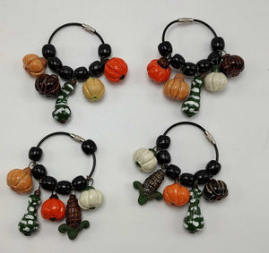 5 Mini Fall Ornaments - Pumpkins Mixed