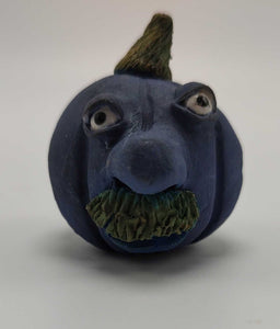 Blue Pumpkin with Mustache