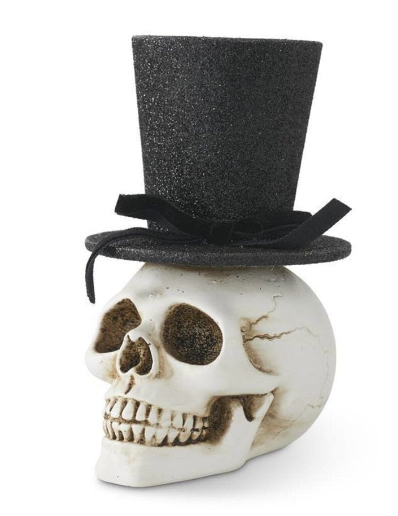 15313 Skull w/Glittered Top Hat