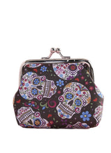 Load image into Gallery viewer, 15355 Floral Sugar Skull Coin Purse
