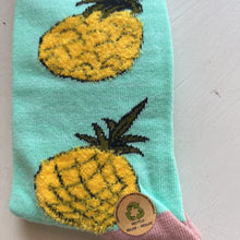 Load image into Gallery viewer, Oooh Yeah S/M Pineapple Vibes crew socks WD20016C
