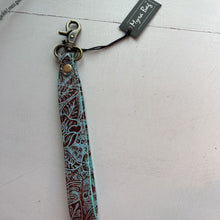 Load image into Gallery viewer, Pathflower Trail hand tooled key fob S7563 103023
