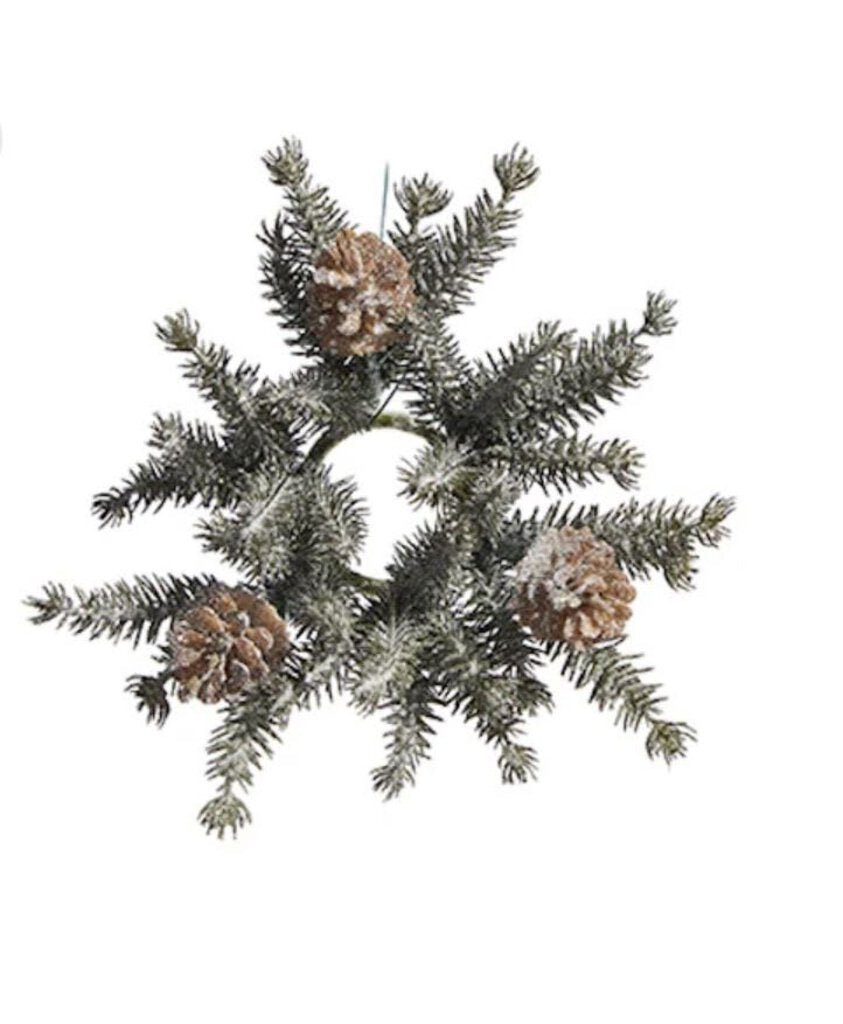 15295 Iced Pine Mini-Wreath Candle Ring
