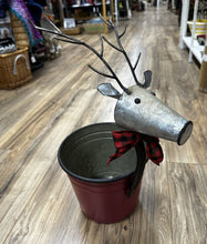 Load image into Gallery viewer, 15170 Red Reindeer Planter, metal (2-pc)

