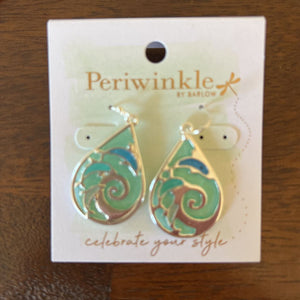 8109535 Silver and enamel dolphin earrings Periwinkle