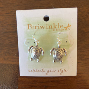 8104166 Decorative silver turtle earrings Periwinkle