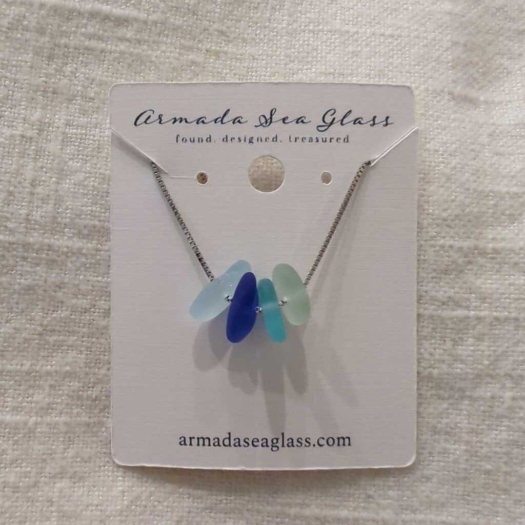 Genuine Sea Glass Necklace Adjustable 16-18 inches