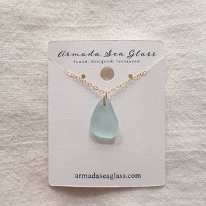 Genuine Sea Glass Necklace 18 inches Gold