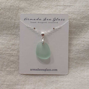 Genuine Sea Glass Necklace 18 inches Silver