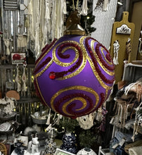 Load image into Gallery viewer, 6905 Fancy Swirl Orb Ornament, Glass (Katherines Collection)
