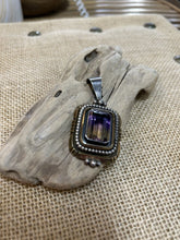 Load image into Gallery viewer, Vintage Ray Bennett Purple/Amber stone Sterling Pendant
